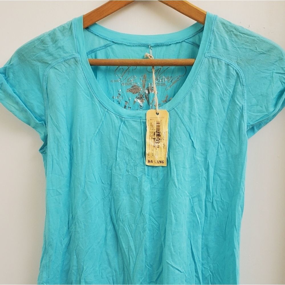 New with tags Da-Nang blue short sleeves  tee size S - Picture 2 of 7